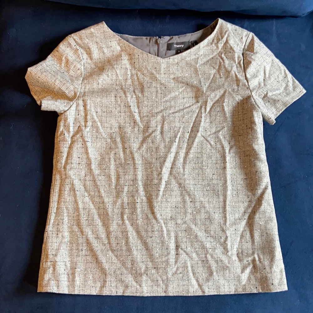 Theory plaid blouse